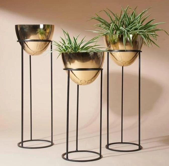 Metal Vase Oval with Stand/ Base 80cm